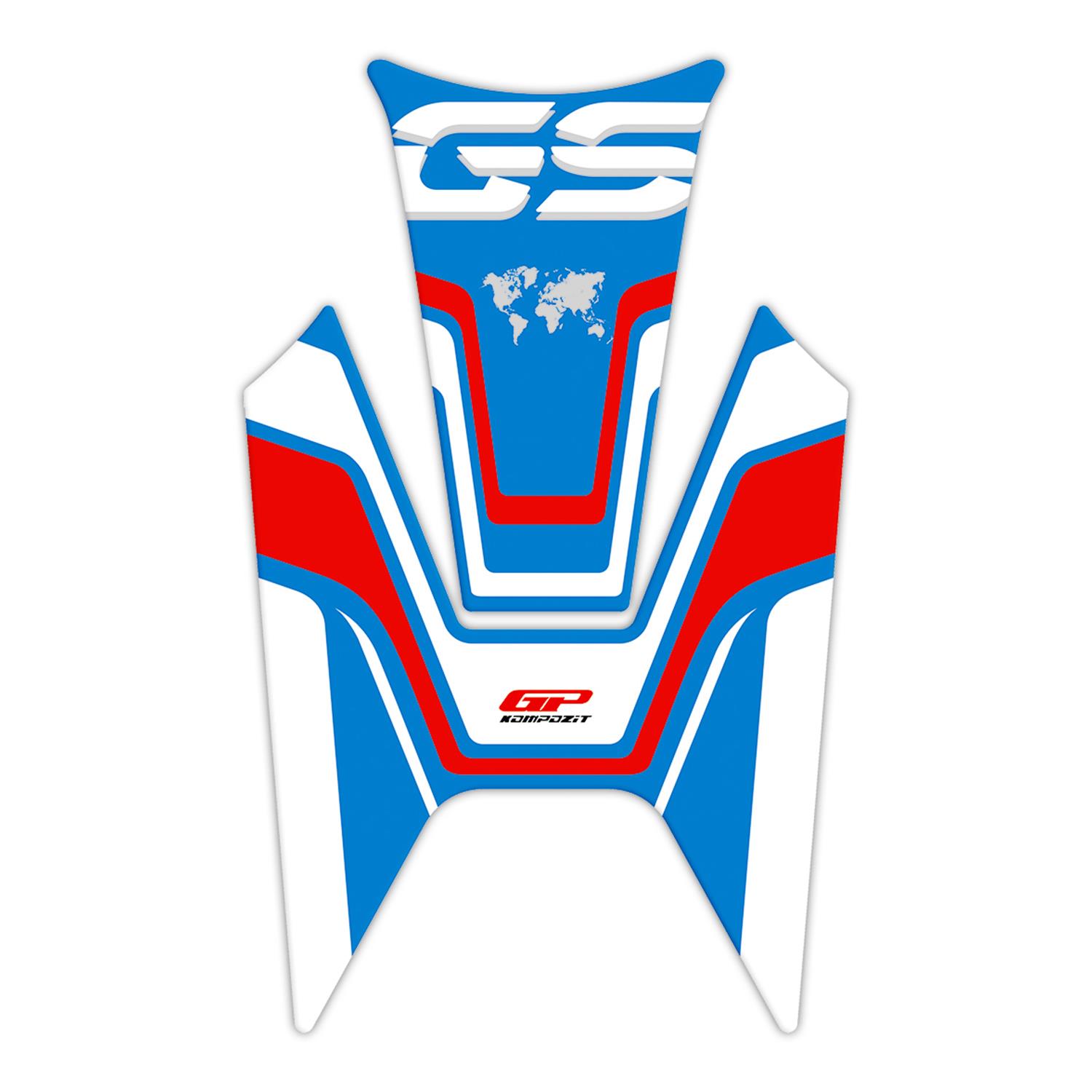 GP Kompozit BMW R 1200 GS 2013-2024 Uyumlu Tank Pad Mavi-Kırmızı