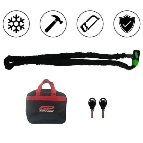 GP Kompozit Universal 2 mt 8 mm Motosiklet Zinciri ve Kilidi
