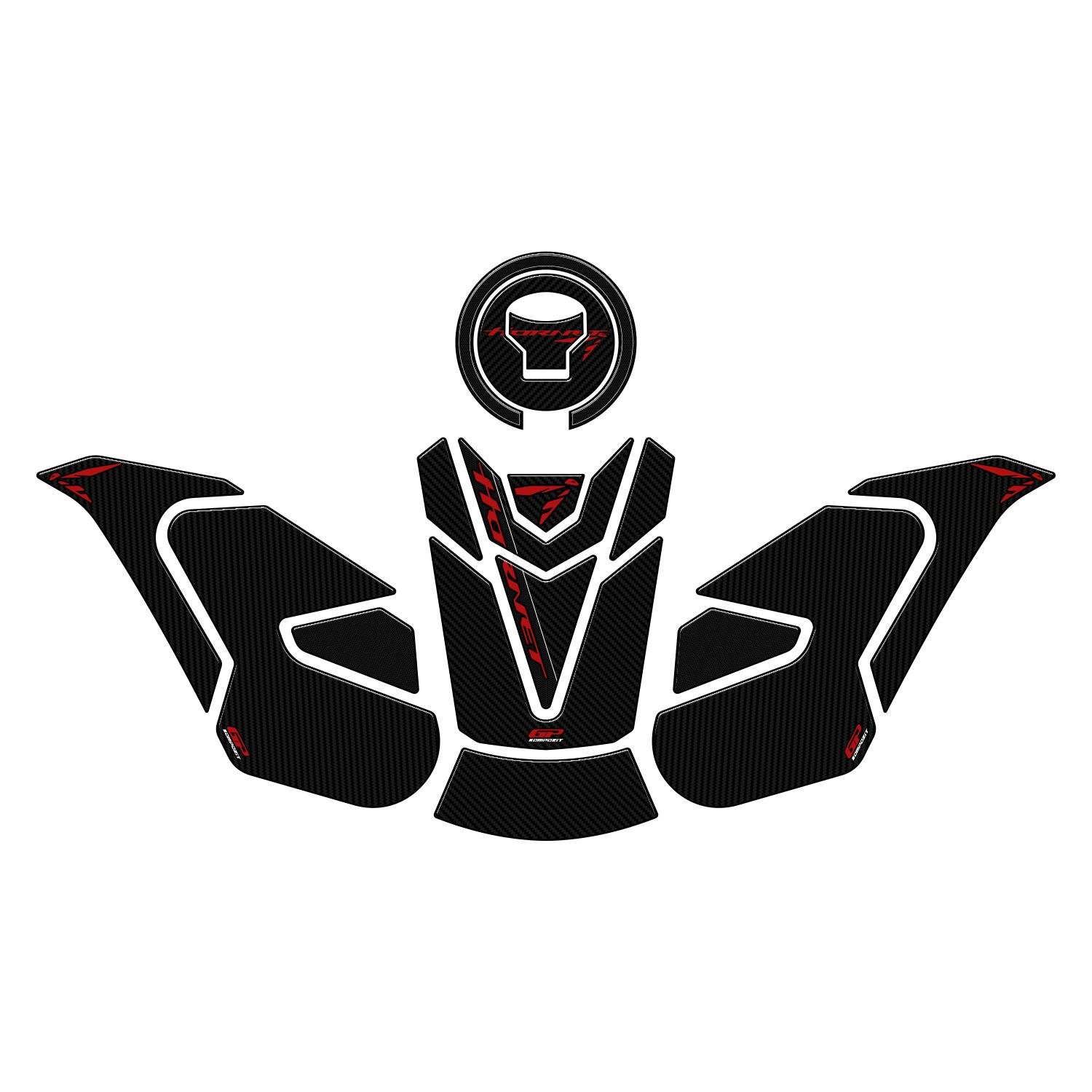 GP Kompozit Honda CB750 Hornet 2023-2024 Tank Pad Seti Karbon