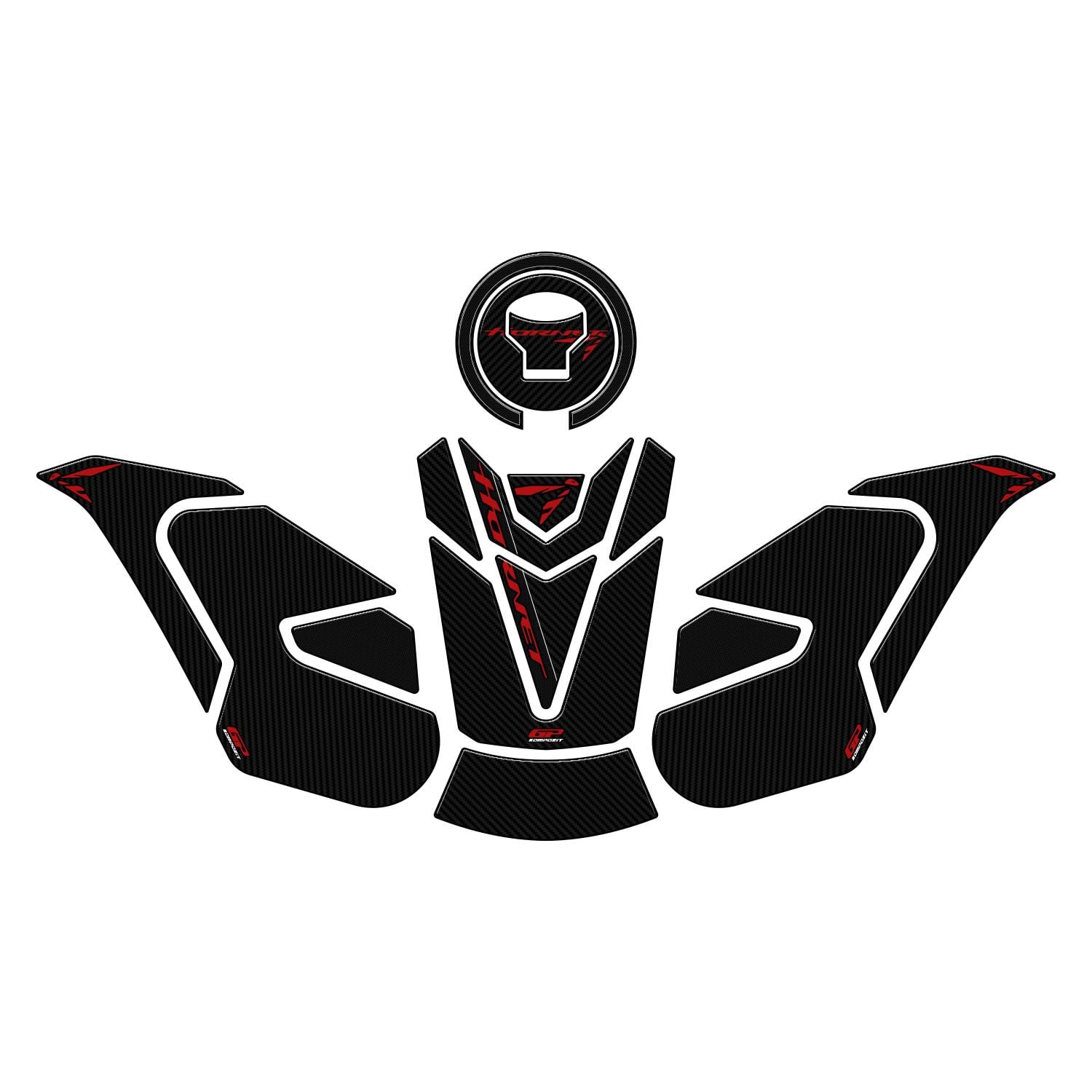 GP Kompozit Honda CB750 Hornet 2023-2024 Tank Pad Seti Karbon