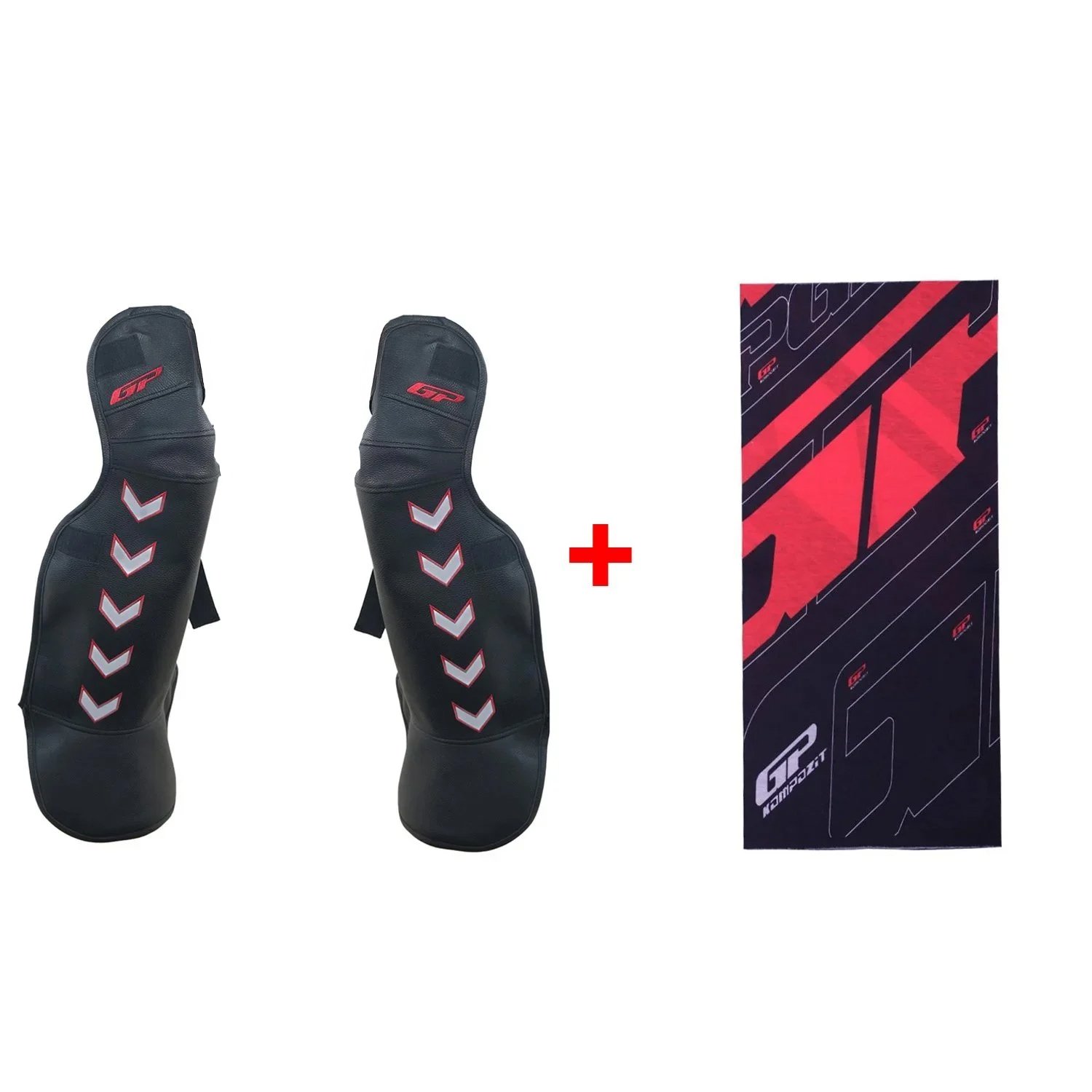 GP Kompozit Universal Bacak Koruma Örtüsü Siyah-Kırmızı (1 Adet Boyunluk Hediye)