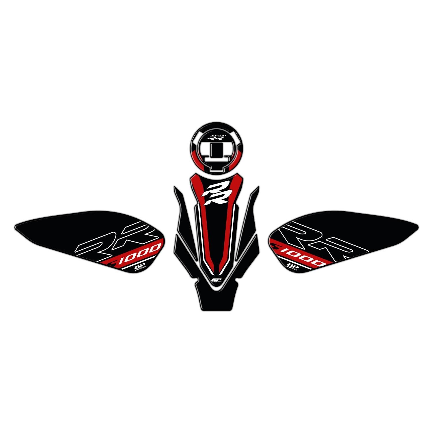 GP Kompozit BMW S 1000 RR 2019-2026 Uyumlu Tank Pad Seti Siyah