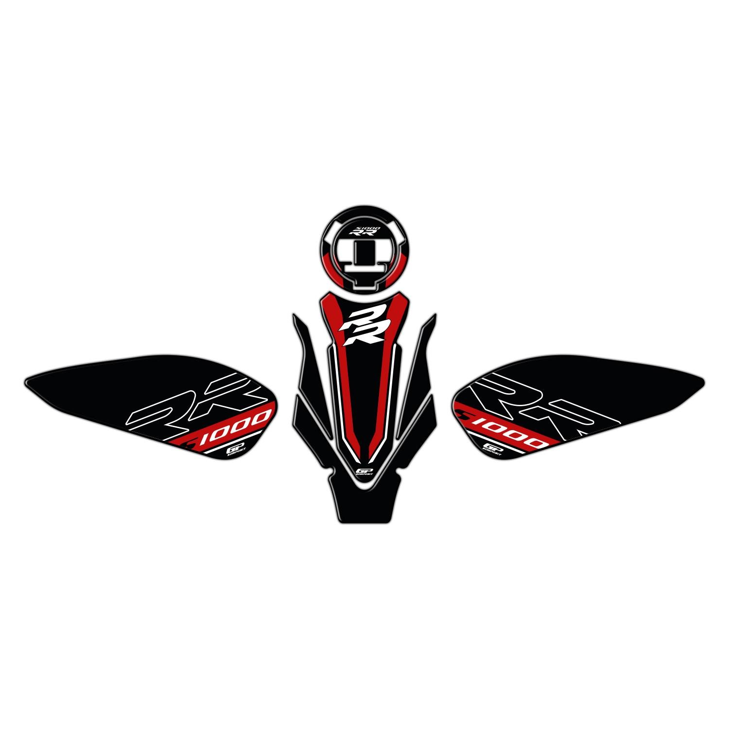 GP Kompozit BMW S 1000 RR 2019-2026 Uyumlu Tank Pad Seti Siyah