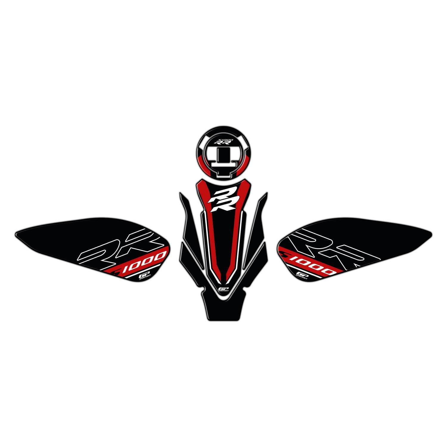 GP Kompozit BMW S 1000 RR 2019-2026 Uyumlu Tank Pad Seti Siyah