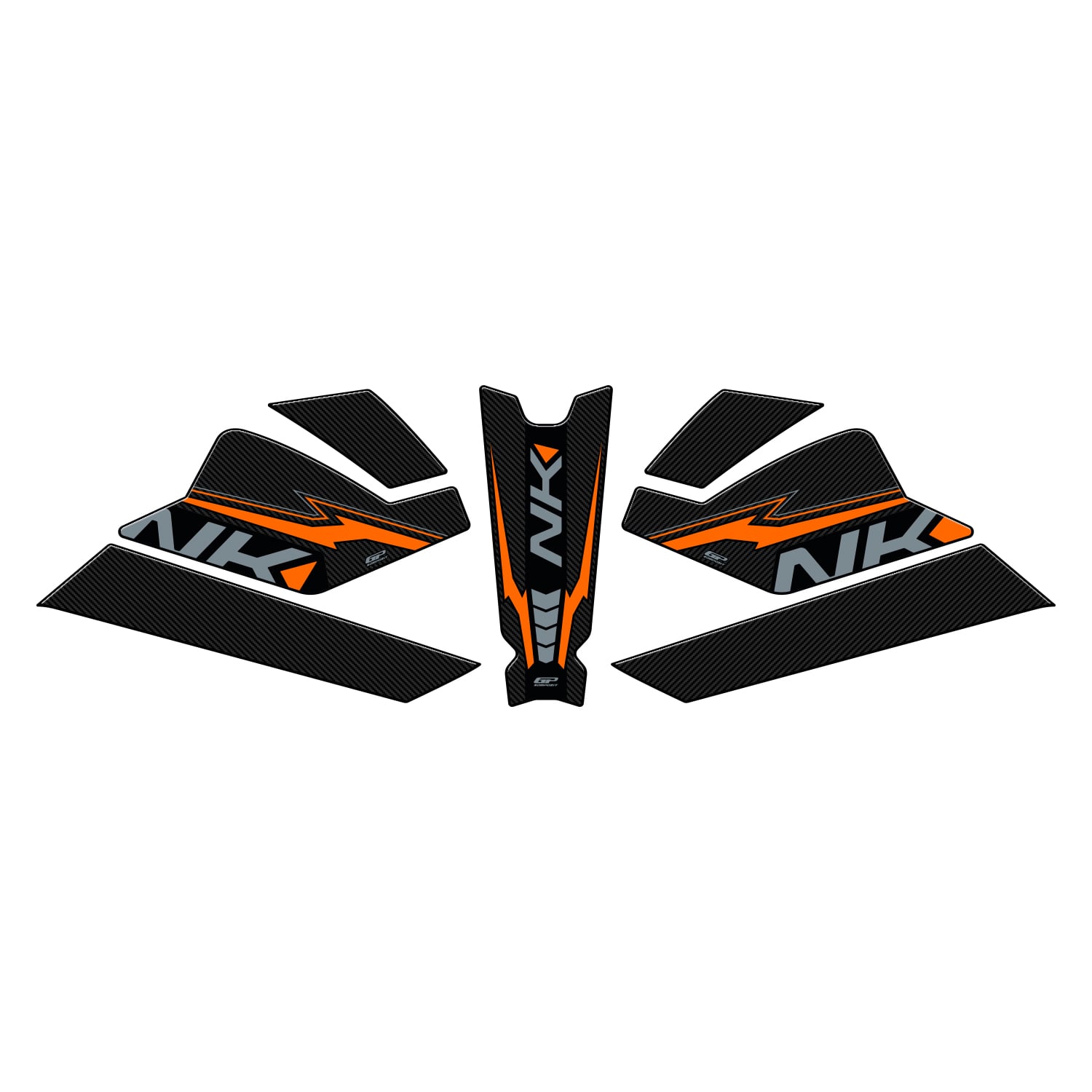 GP Kompozit CF Moto 250 NK 2023-2026 Uyumlu Tank Pad Seti Turuncu