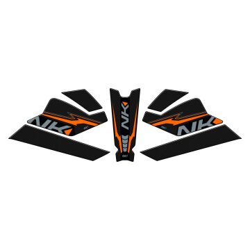 GP Kompozit CF Moto 250 NK 2023-2024 Uyumlu Tank Pad Seti Turuncu