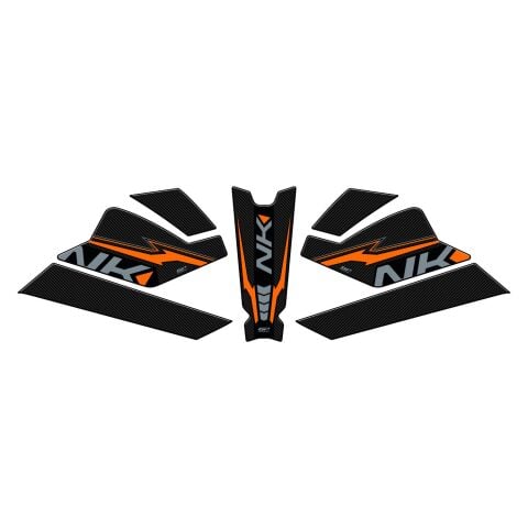 GP Kompozit CF Moto 250 NK 2023-2025 Uyumlu Tank Pad Seti Turuncu