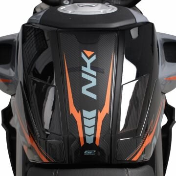 GP Kompozit CF Moto 250 NK 2023-2024 Uyumlu Tank Pad Seti Turuncu