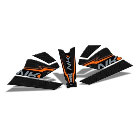GP Kompozit CF Moto 250 NK 2023-2026 Uyumlu Tank Pad Seti Turuncu