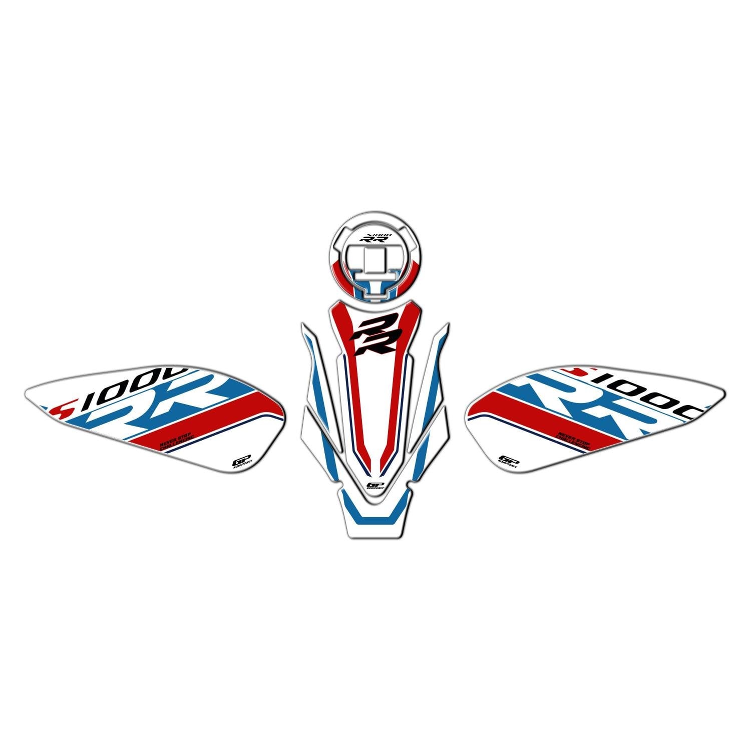 GP Kompozit BMW S 1000 RR 2019-2026 Uyumlu Tank Pad Seti Beyaz