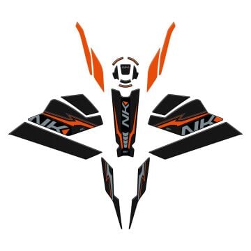 GP Kompozit CF Moto 250 NK 2023-2024 Uyumlu Full Pad Seti Turuncu