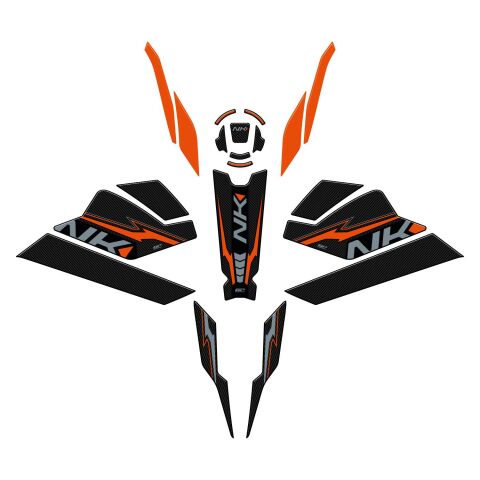 GP Kompozit CF Moto 250 NK 2023-2025 Uyumlu Full Pad Seti Turuncu