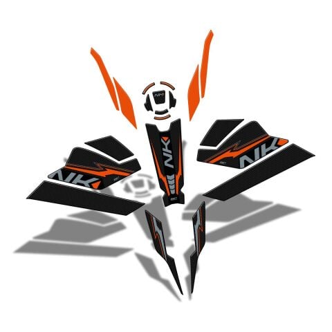GP Kompozit CF Moto 250 NK 2023-2025 Uyumlu Full Pad Seti Turuncu