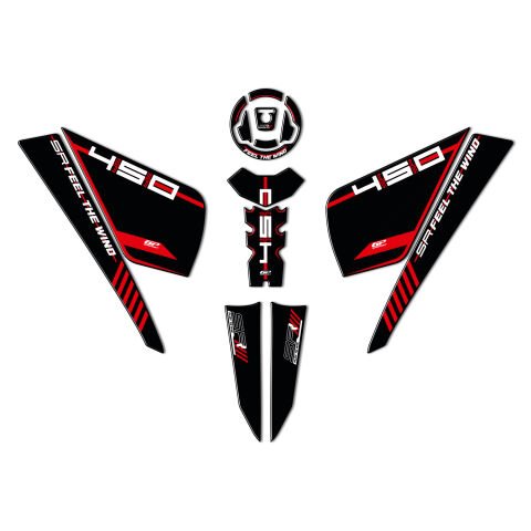 GP Kompozit CF Moto 450 SR 2023-2024 Uyumlu Tank Pad Seti Kırmızı