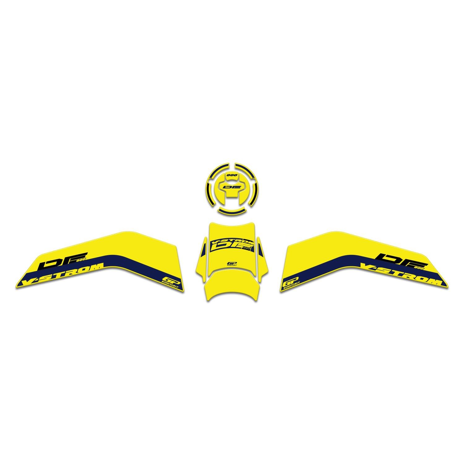GP Kompozit Suzuki V-Strom 800 DE 2023-2024 Uyumlu Tank Pad Seti Sarı