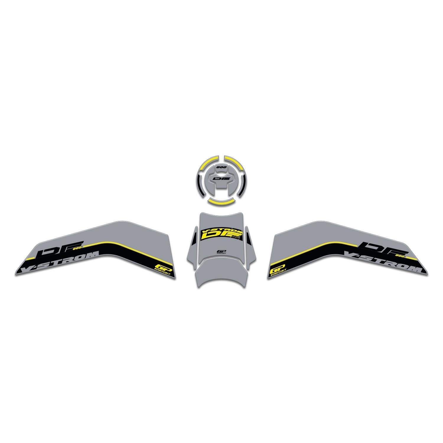 GP Kompozit Suzuki V-Strom 800 DE 2023-2024 Uyumlu Tank Pad Seti Gri