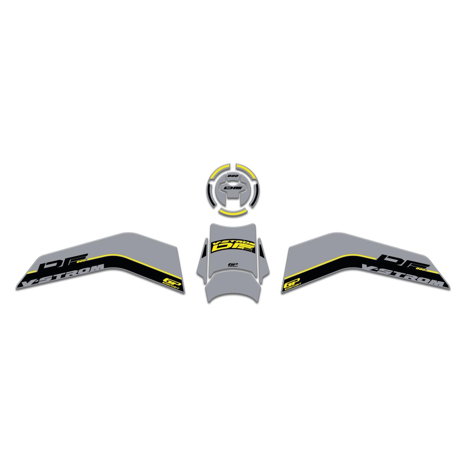 GP Kompozit Suzuki V-Strom 800 DE 2023-2024 Uyumlu Tank Pad Seti Gri