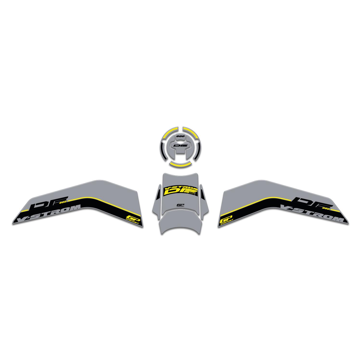 GP Kompozit Suzuki V-Strom 800 DE 2023-2024 Uyumlu Tank Pad Seti Gri