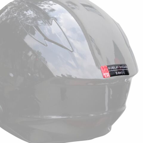 GP Kompozit Kişiye Özel İsim ve Kan Grubu Damla Sticker 6 Adet Siyah Beyaz