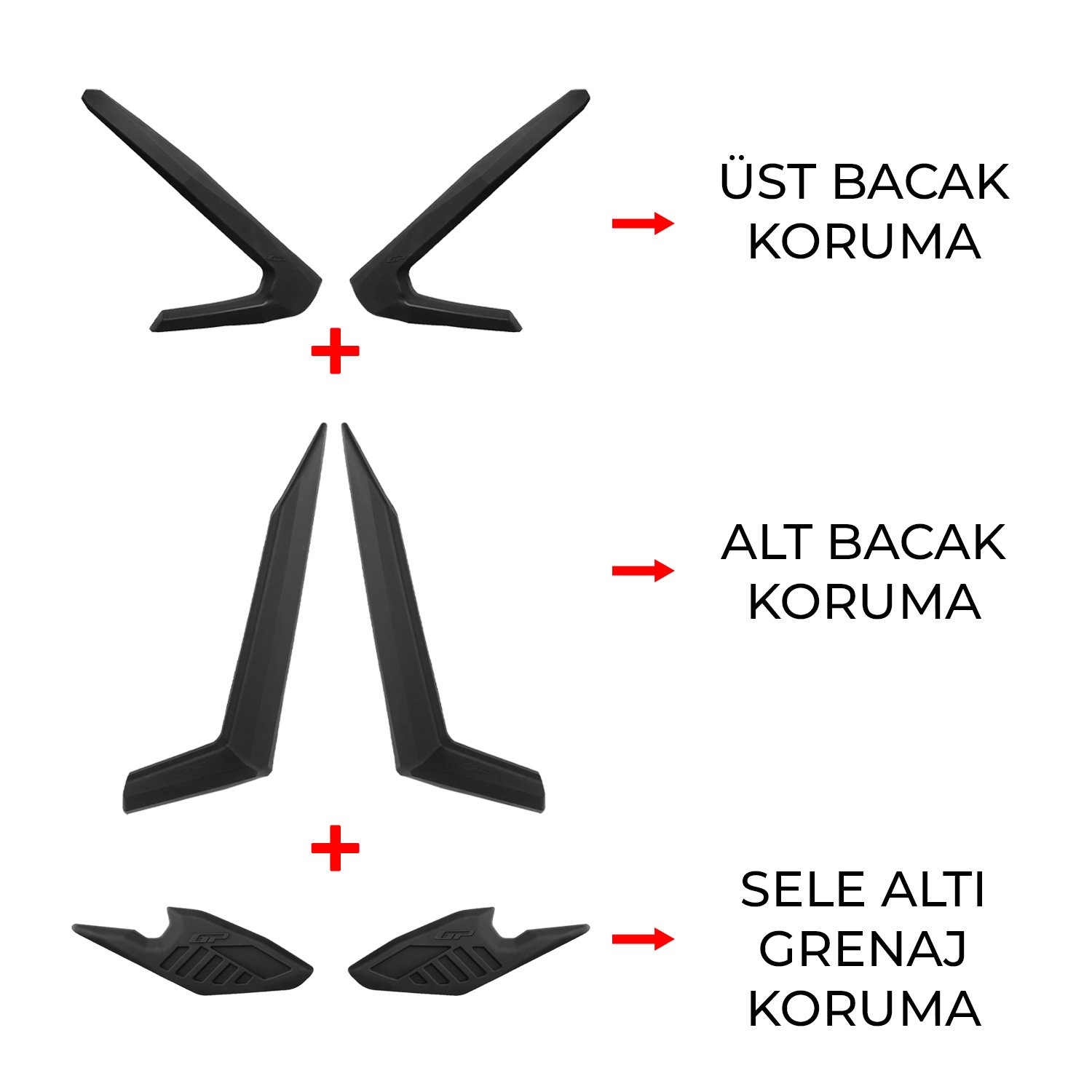 GP Kompozit Honda PCX 125 / 150 2025 Uyumlu Bacak ve Sele Altı Grenaj Koruma Seti Siyah