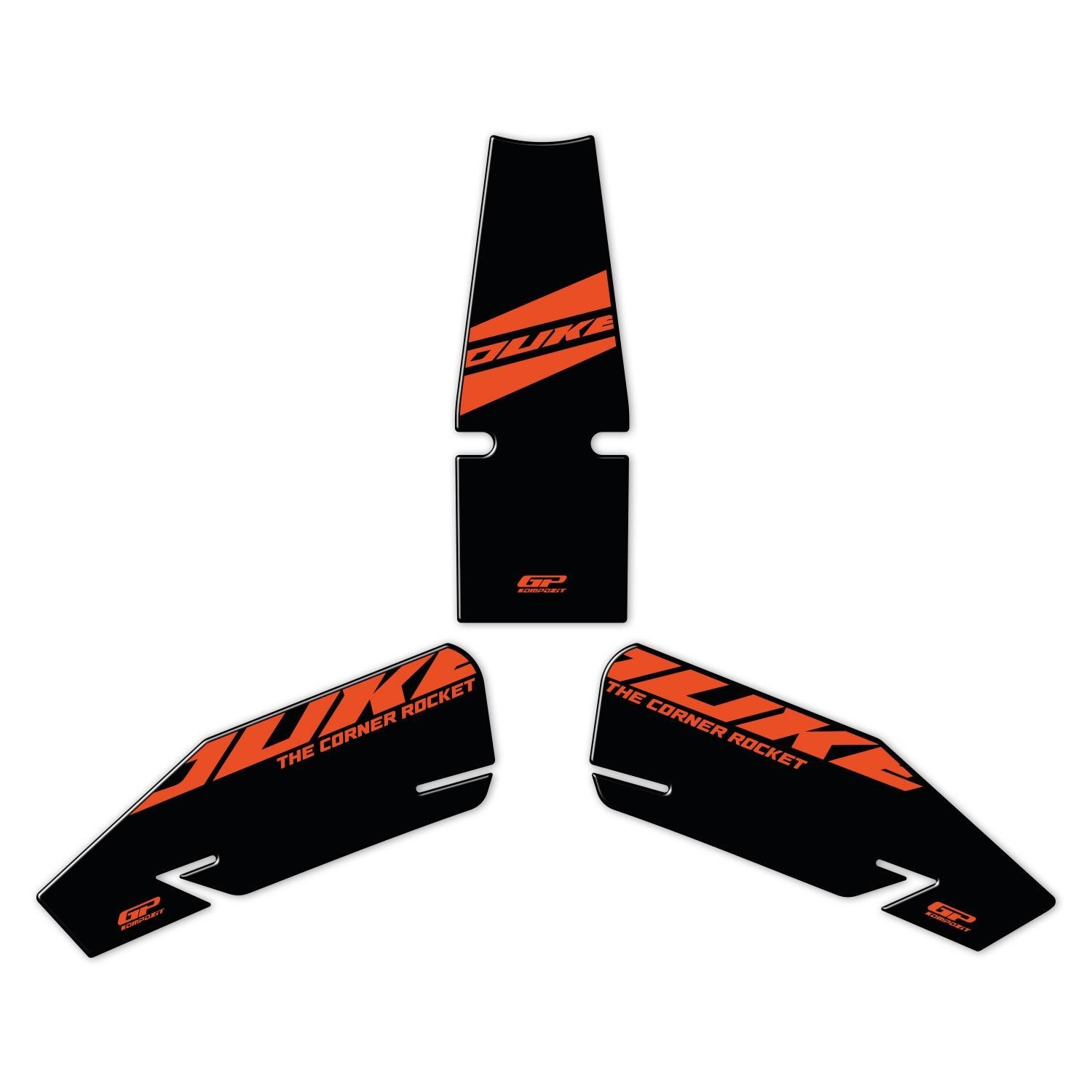 GP Kompozit KTM Duke 390 2024-2026 Uyumlu Tank Pad Seti Siyah