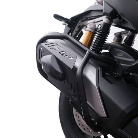 GP Kompozit Honda ADV 350 2025 Uyumlu Kapaklı Egzoz Koruma Demiri Siyah