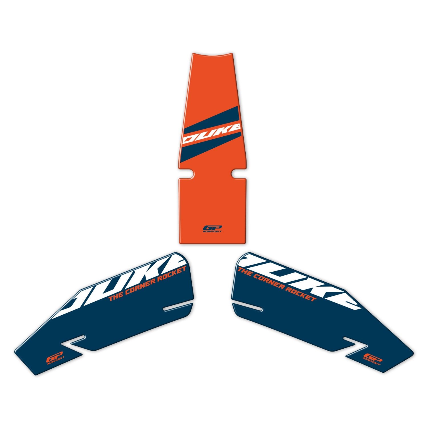 GP Kompozit KTM Duke 390 2024-2026 Uyumlu Tank Pad Seti Mavi