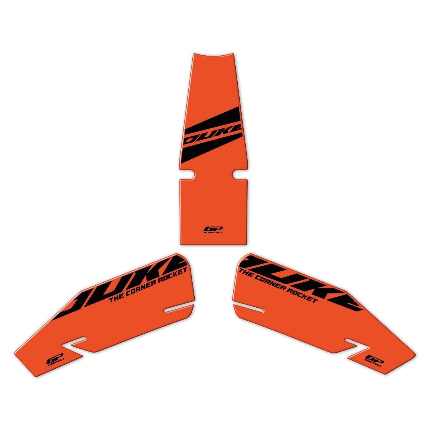 GP Kompozit KTM Duke 390 2024-2026 Uyumlu Tank Pad Seti Turuncu