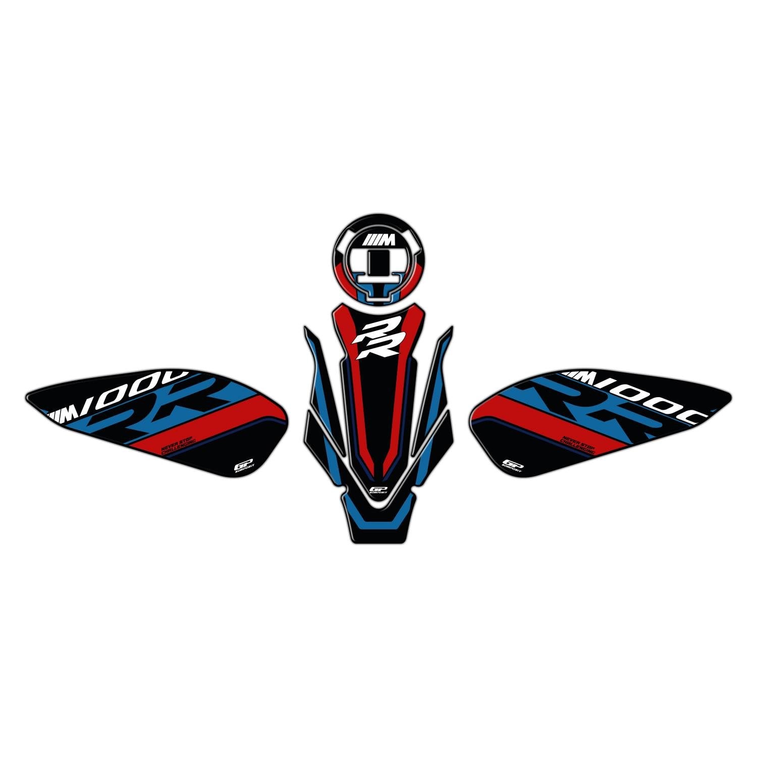 GP Kompozit BMW M 1000 RR 2021-2026 Uyumlu Tank Pad Seti Siyah