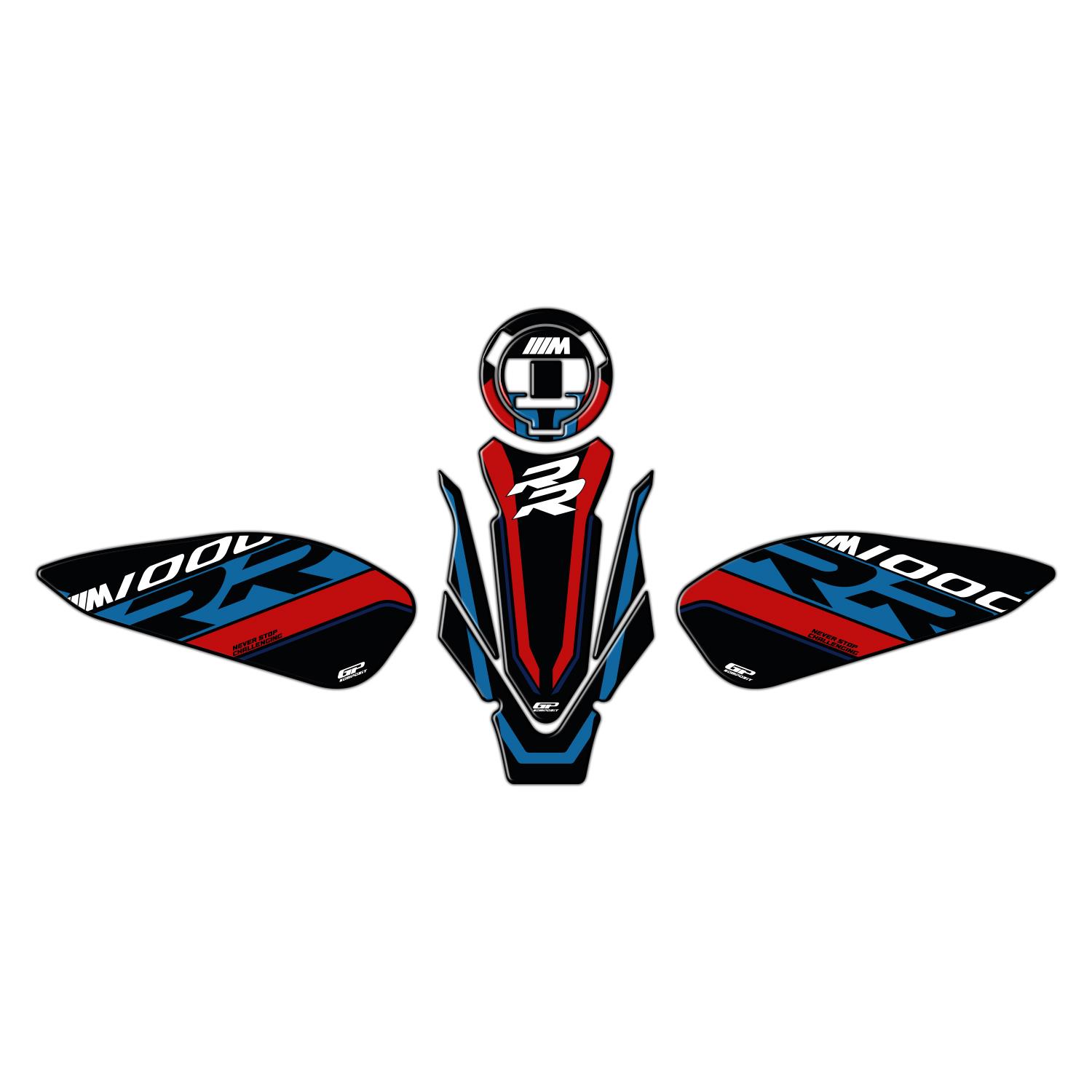 GP Kompozit BMW M 1000 RR 2021-2026 Uyumlu Tank Pad Seti Siyah