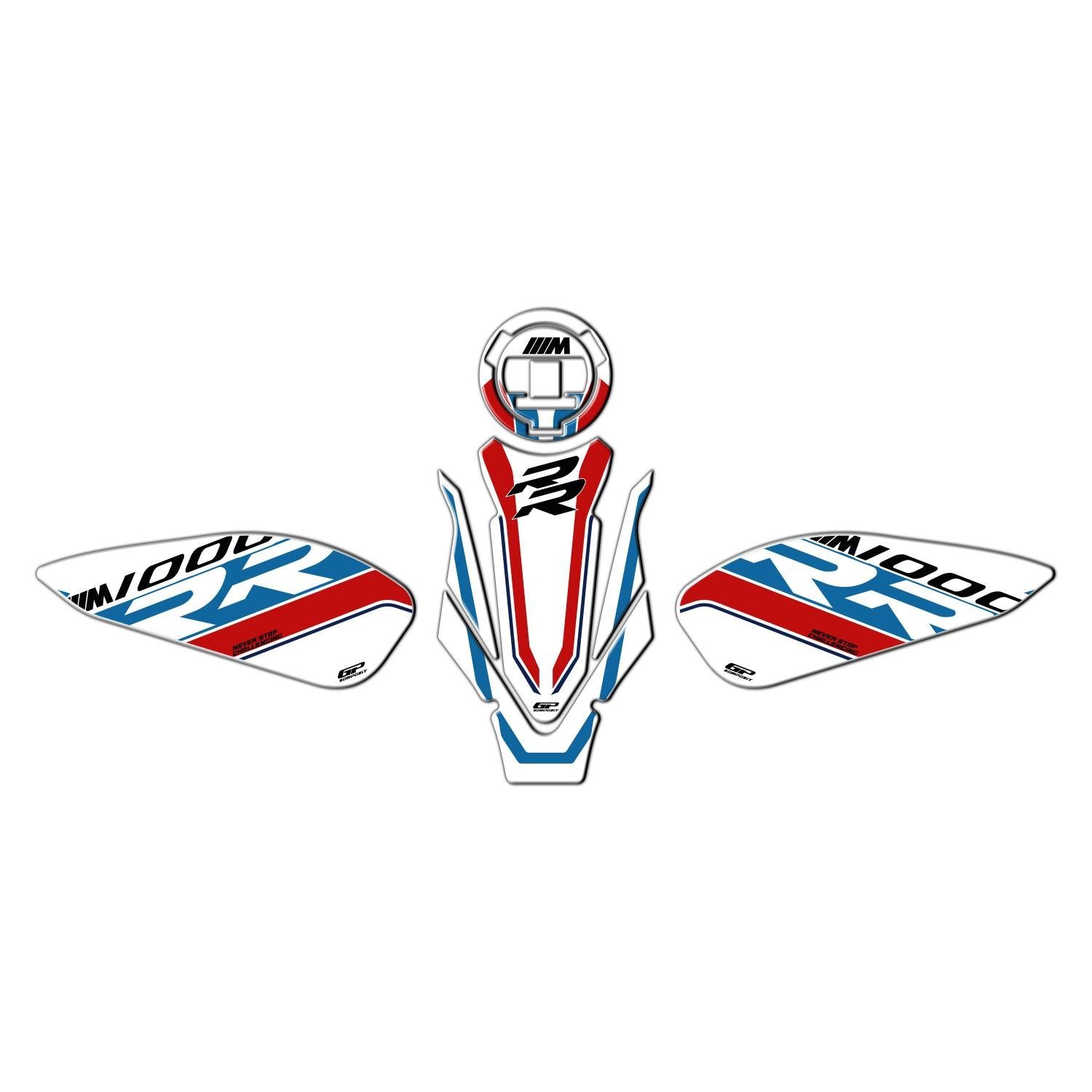 GP Kompozit BMW M 1000 RR 2021-2026 Uyumlu Tank Pad Seti Beyaz