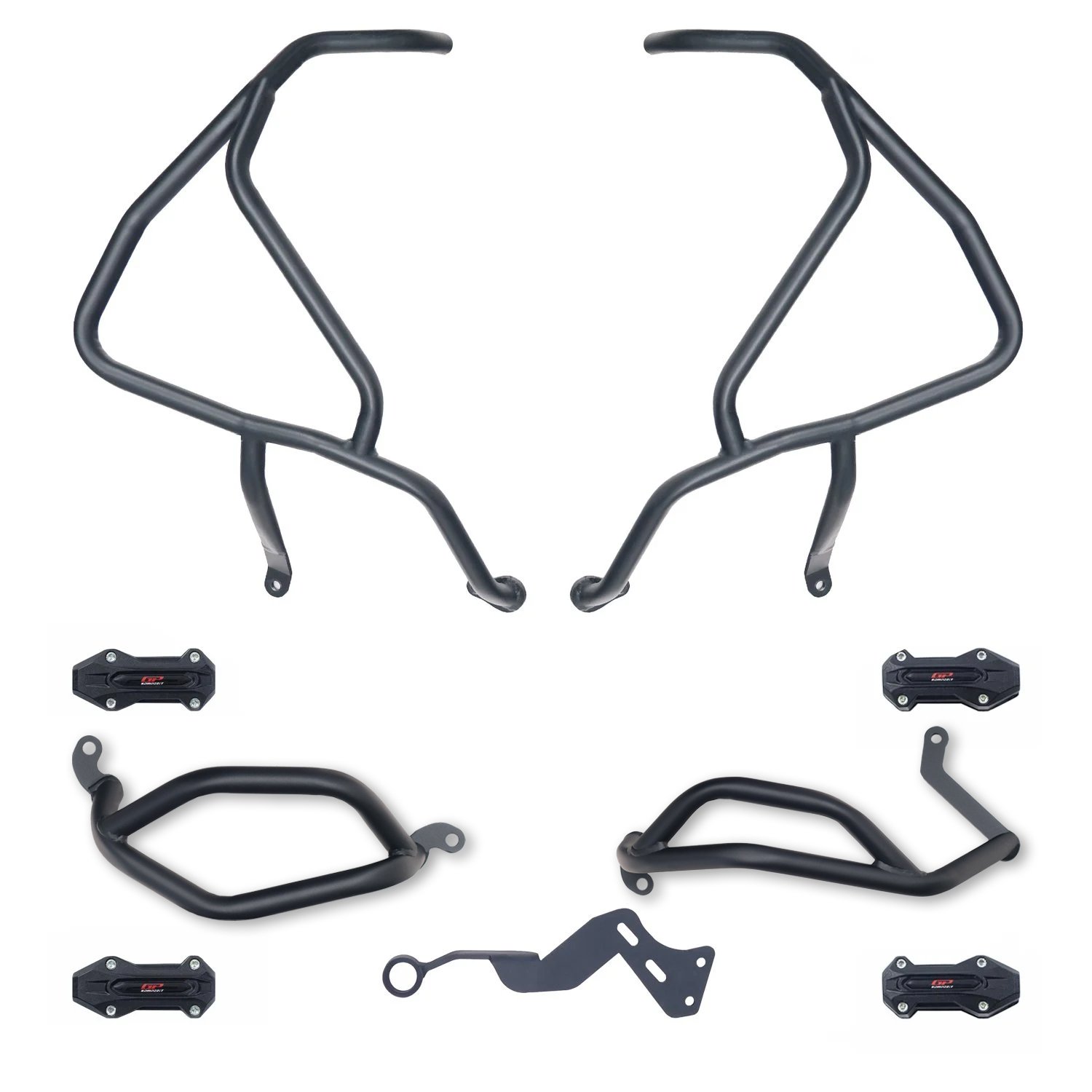 GP Kompozit Honda NX 500 2025 Uyumlu Motor Koruma Demiri Seti Siyah