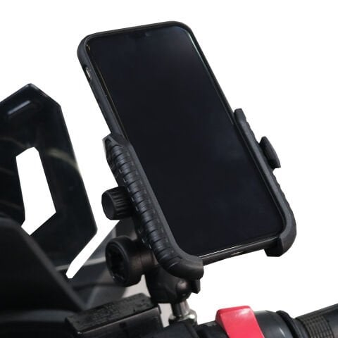 GP Kompozit Honda Forza 250 2018-2026 Uyumlu Titreşim Modüllü Telefon Tutucu Siyah