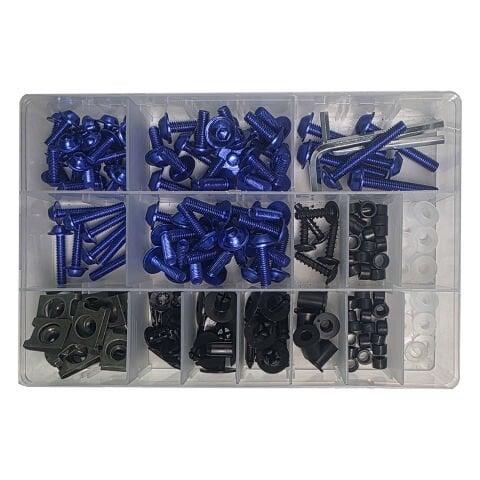 GP Kompozit Universal 195 Parça Racing Motosiklet Kaporta Grenaj Vida Seti Mavi