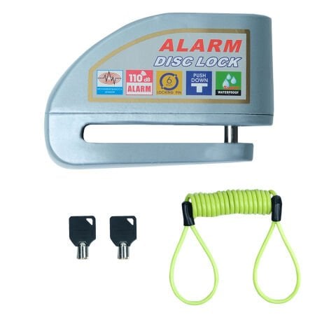 GP Kompozit DSK004 Universal Alarmlı Motosiklet Disk Kilidi Gri