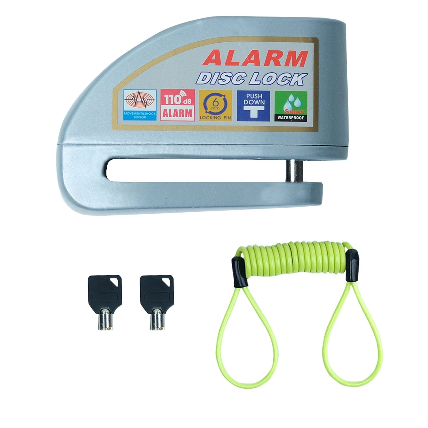 GP Kompozit DSK004 Universal Alarmlı Motosiklet Disk Kilidi Gri