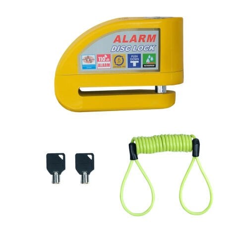 GP Kompozit DSK004 Universal Alarmlı Motosiklet Disk Kilidi Sarı
