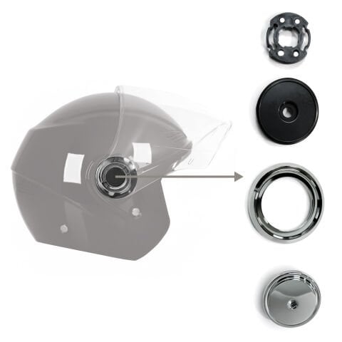 GP GX MKS005 Uyumlu Motosiklet Kask Vizör Bağlantı Aparatı Gümüş