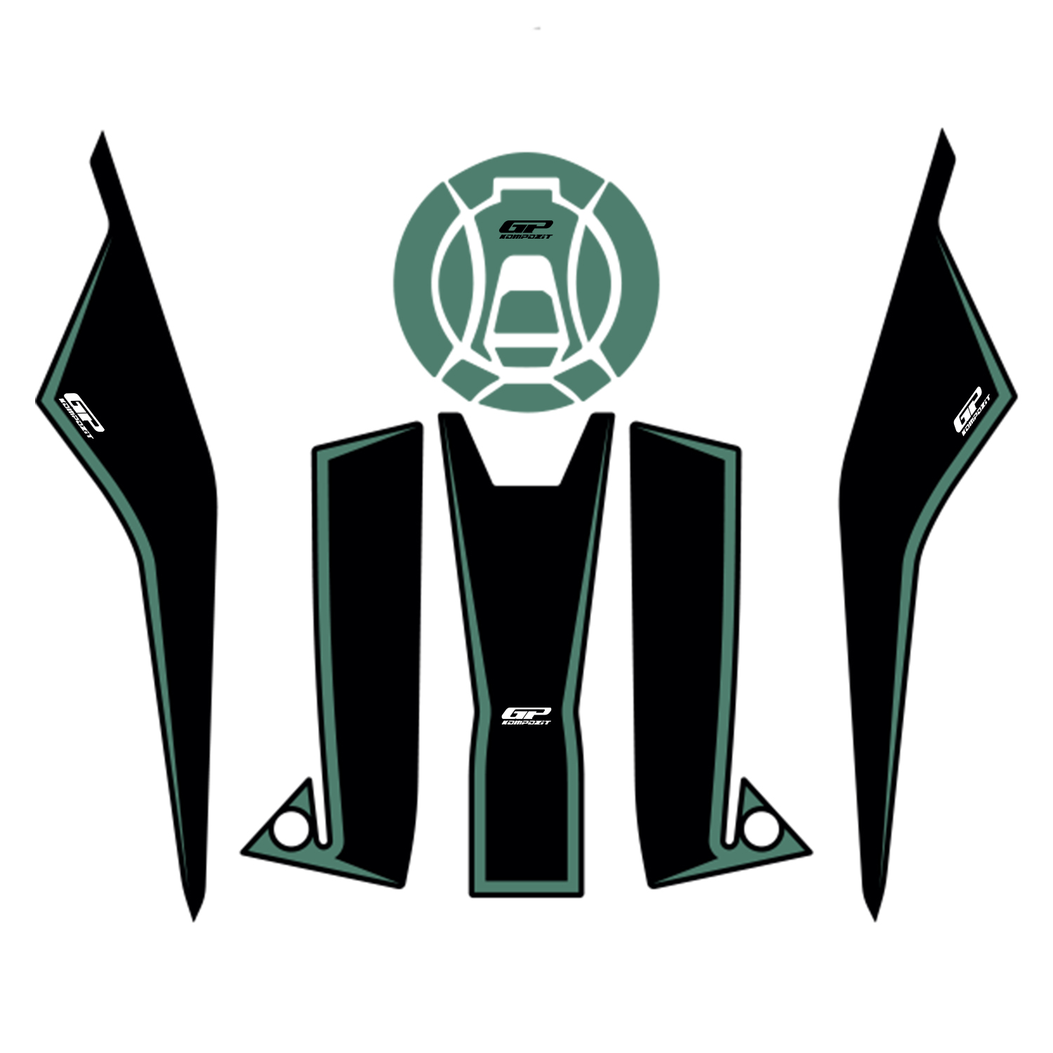 GP Kompozit Zontes ZT368T-G 2026 Uyumlu Tank Pad Yeşil