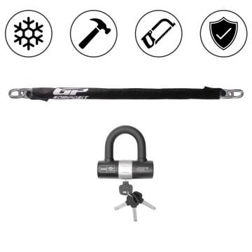 GP Kompozit Universal 2 mt 13 mm Kesilmez Motosiklet Zinciri ve Kilidi