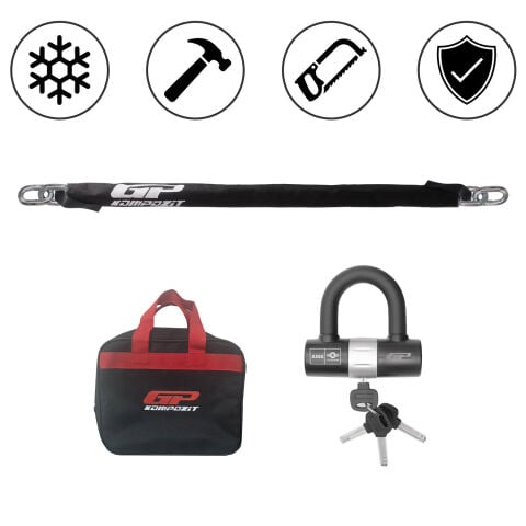 GP Kompozit Universal 2 mt 13 mm Motosiklet Zinciri ve Kilidi