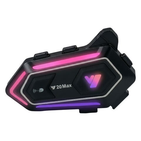 GP KATJMER Y20 MAX Bluetooth 5.3 300M Çift Yönlü RGB Işıklı Motosiklet Kask Kulaklığı Intercom