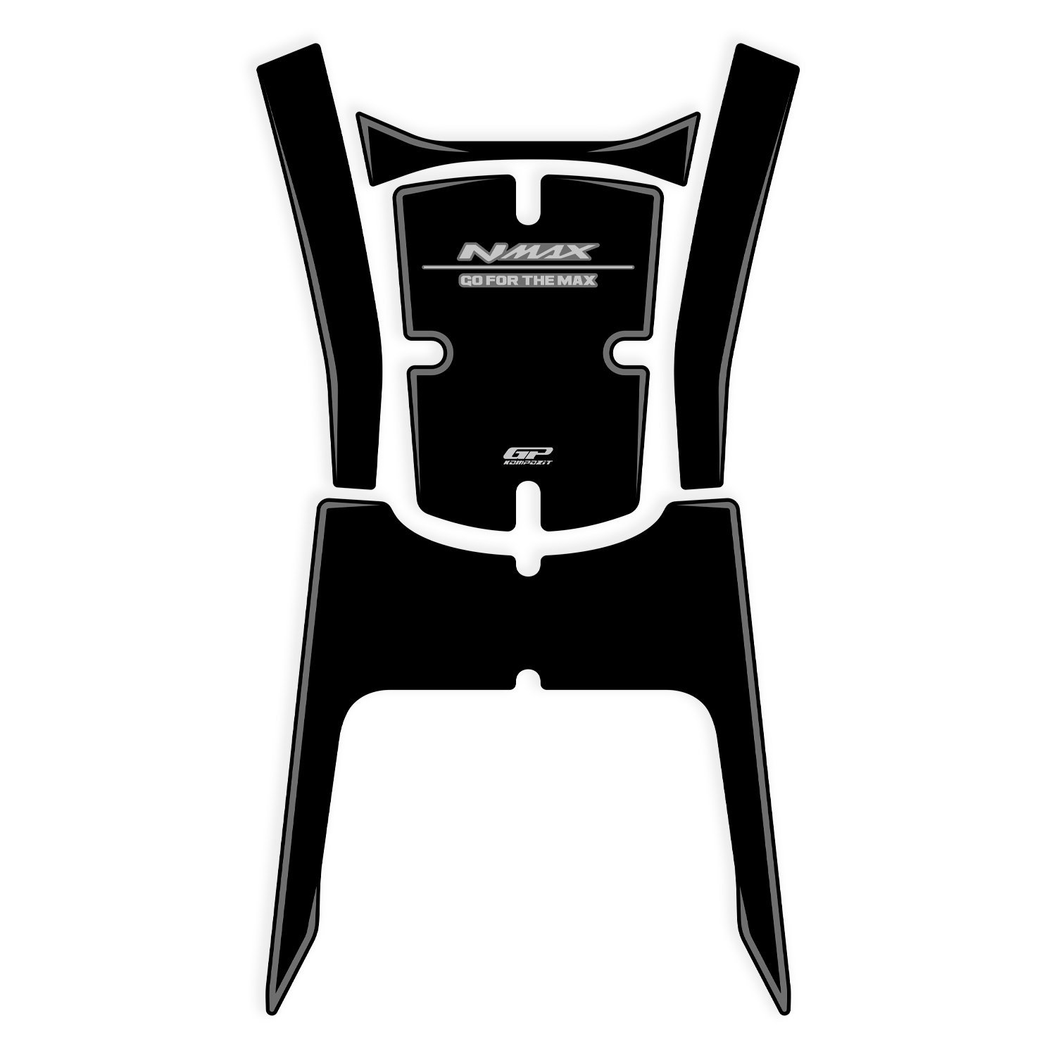 GP Kompozit Yamaha NMAX 125 / 155 2025 Uyumlu Tank Pad Gri