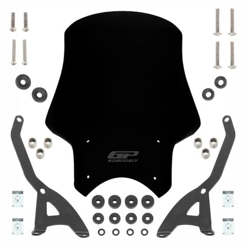 GP Kompozit Benelli Leoncino 2019-2020 Uyumlu Ön Cam Siyah