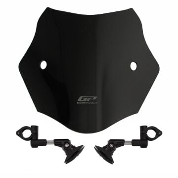 GP Kompozit Mondial 125 Drift L 2011-2023 Uyumlu Kısa Ön Cam Siyah 30 cm