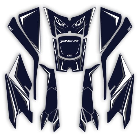 GP Kompozit Honda PCX 125 / 150 2025 Uyumlu Full Tank Pad Seti Mavi