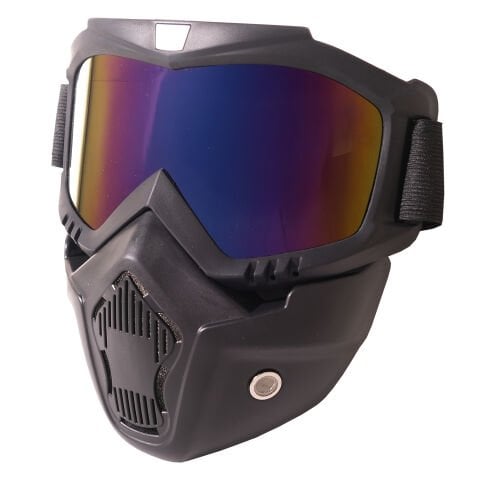 GP Kompozit MSK001 Enduro / Off-Road Maskeli Aynalı Motosiklet Gözlüğü Mavi