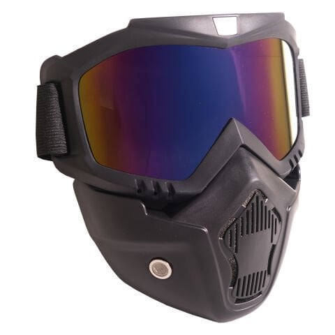 GP Kompozit MSK001 Enduro / Off-Road Maskeli Aynalı Motosiklet Gözlüğü Mavi