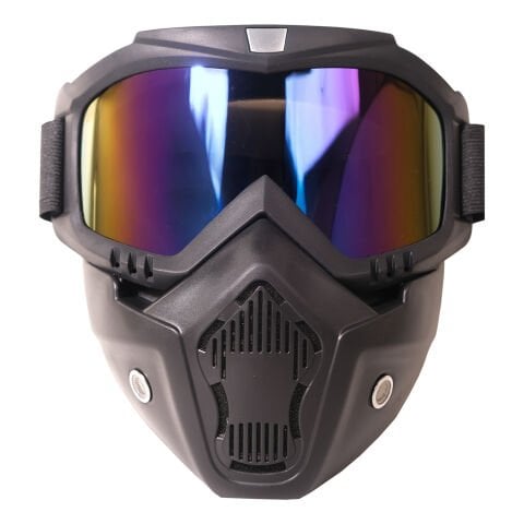 GP Kompozit MSK001 Enduro / Off-Road Maskeli Aynalı Motosiklet Gözlüğü Mavi