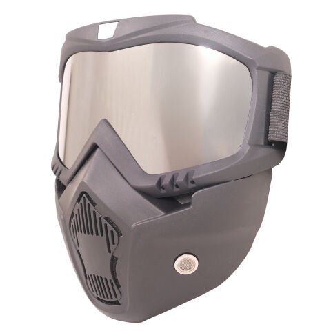GP Kompozit MSK001 Enduro / Off-Road Maskeli Aynalı Motosiklet Gözlüğü Gri